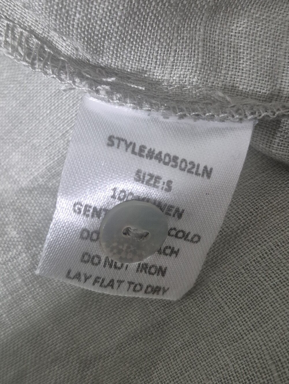 Grade & Gather Linen Button Up Shirt Small Gray Short Sleeve Boxy - Picture 6 of 6